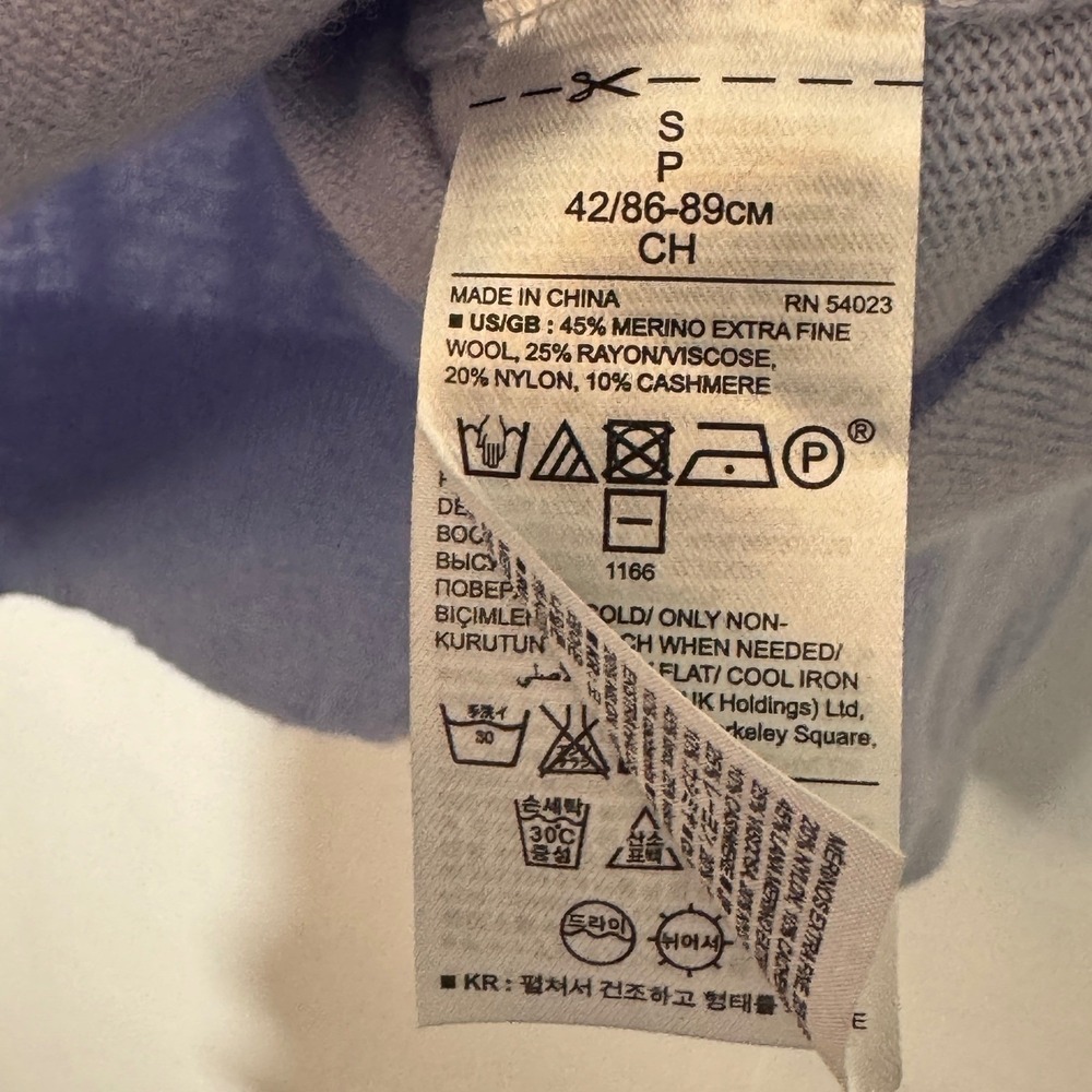 Banana Republic Pastel Blue Filpucci Italian Yarn Mockneck Sweater Sz Small Fall - Picture 10 of 14